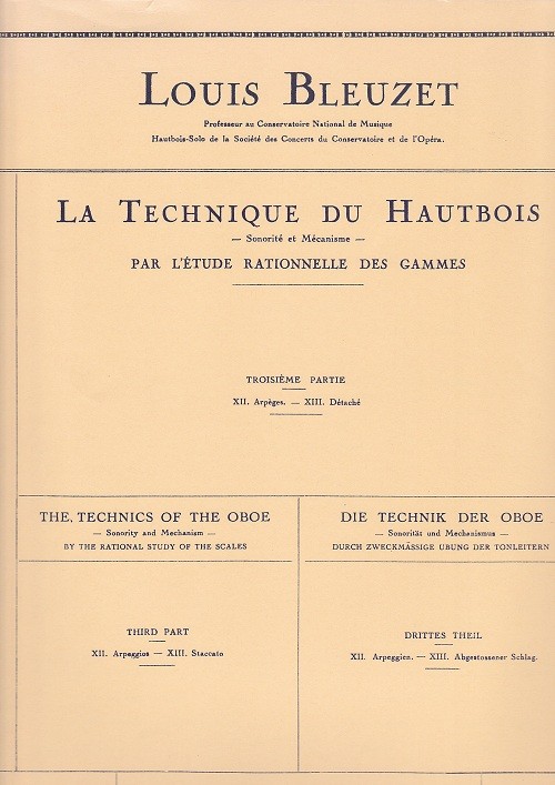 Bleuzet-Technics of the Oboe Bk 3* Bleuzet-Technics of the Oboe Bk 3*