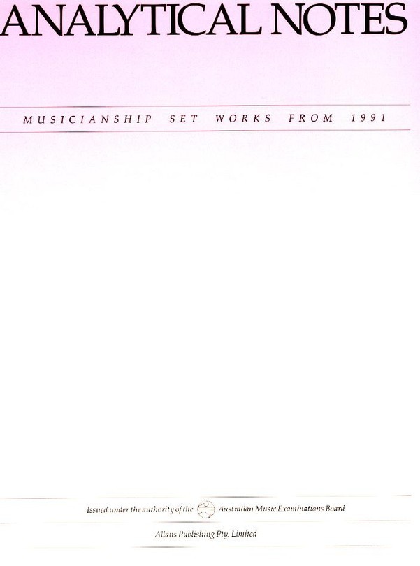 AMEB Analytical Notes Musicianship AMEB Analytical Notes Musicianship